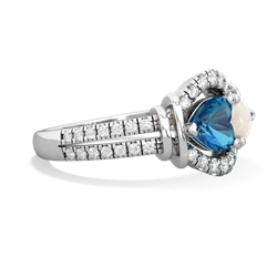 London Topaz Art-Deco Keepsake 14K White Gold ring R5630