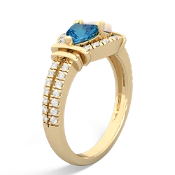 London Topaz Art-Deco Keepsake 14K Yellow Gold ring R5630