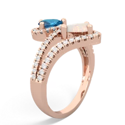 London Topaz Diamond Dazzler 14K Rose Gold ring R3000