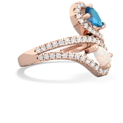 London Topaz Diamond Dazzler 14K Rose Gold ring R3000