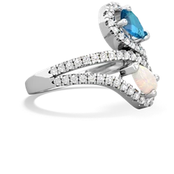 London Topaz Diamond Dazzler 14K White Gold ring R3000