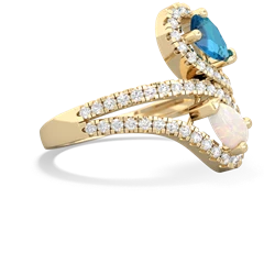 London Topaz Diamond Dazzler 14K Yellow Gold ring R3000
