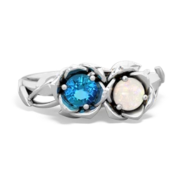 London Topaz Rose Garden 14K White Gold ring R5510