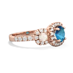 London Topaz Regal Halo 14K Rose Gold ring R5350