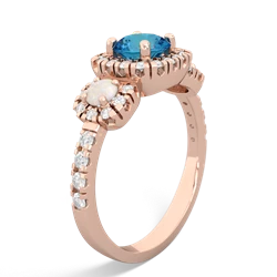 London Topaz Regal Halo 14K Rose Gold ring R5350