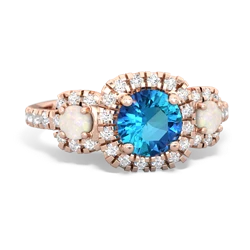 London Topaz Regal Halo 14K Rose Gold ring R5350