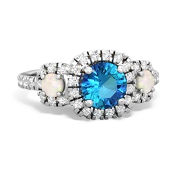 London Topaz Regal Halo 14K White Gold ring R5350