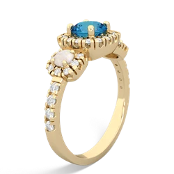 London Topaz Regal Halo 14K Yellow Gold ring R5350