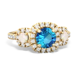 London Topaz Regal Halo 14K Yellow Gold ring R5350