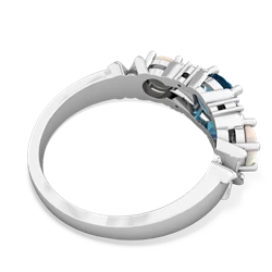 London Topaz Hugs And Kisses 14K White Gold ring R5016