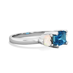 London Topaz Three Stone 14K White Gold ring R5235