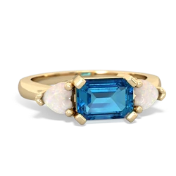 London Topaz Three Stone 14K Yellow Gold ring R5235