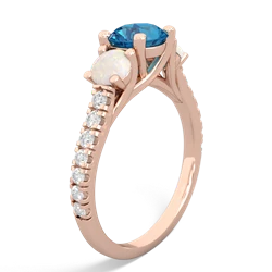 London Topaz Pave Trellis 14K Rose Gold ring R5500