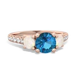 London Topaz Pave Trellis 14K Rose Gold ring R5500