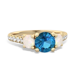 London Topaz Pave Trellis 14K Yellow Gold ring R5500