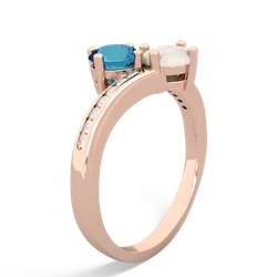 London Topaz Channel Set Two Stone 14K Rose Gold ring R5303