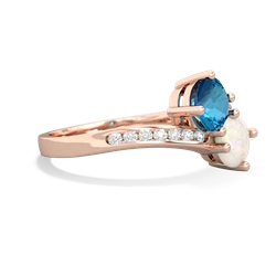 London Topaz Channel Set Two Stone 14K Rose Gold ring R5303