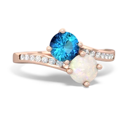 London Topaz Channel Set Two Stone 14K Rose Gold ring R5303