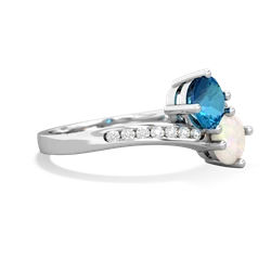 London Topaz Channel Set Two Stone 14K White Gold ring R5303