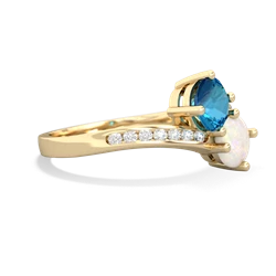 London Topaz Channel Set Two Stone 14K Yellow Gold ring R5303