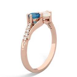 London Topaz Infinity Pave Two Stone 14K Rose Gold ring R5285