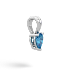 London Topaz 5Mm Heart Solitaire 14K White Gold pendant P1861