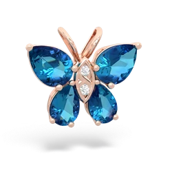 London Topaz Butterfly 14K Rose Gold pendant P2215