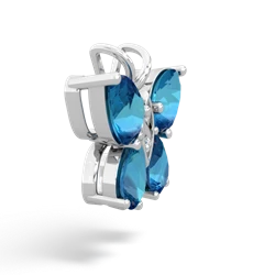 London Topaz Butterfly 14K White Gold pendant P2215