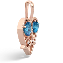 London Topaz Celtic Trinity Heart 14K Rose Gold pendant P5331