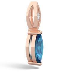 London Topaz Marquise Drop 14K Rose Gold pendant P5333