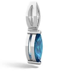 London Topaz Marquise Drop 14K White Gold pendant P5333