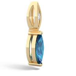 London Topaz Marquise Drop 14K Yellow Gold pendant P5333