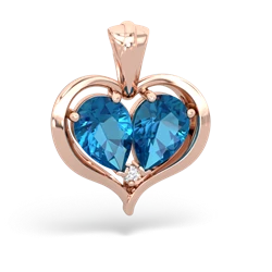 London Topaz Two Become One 14K Rose Gold pendant P5330