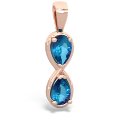 London Topaz Infinity 14K Rose Gold pendant P5050