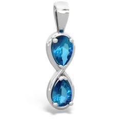 London Topaz Infinity 14K White Gold pendant P5050