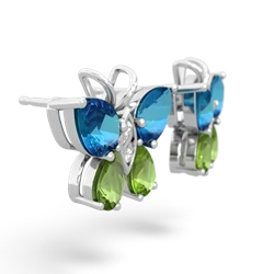 London Topaz Butterfly 14K White Gold earrings E2215