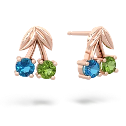 London Topaz Sweet Cherries 14K Rose Gold earrings E7001