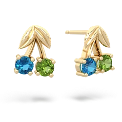 London Topaz Sweet Cherries 14K Yellow Gold earrings E7001