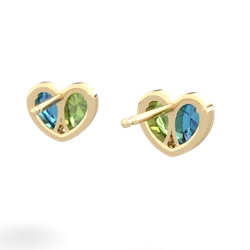 London Topaz 'Our Heart' 14K Yellow Gold earrings E5072