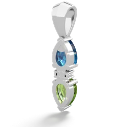 London Topaz Bowtie Drop 14K White Gold pendant P0865