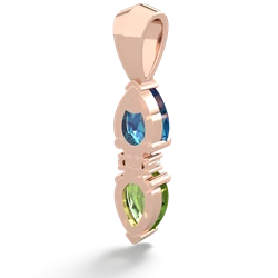 London Topaz Bowtie Drop 14K Rose Gold pendant P0865