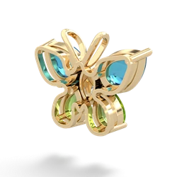 London Topaz Butterfly 14K Yellow Gold pendant P2215