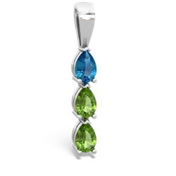 London Topaz Dew Drops 14K White Gold pendant P2251