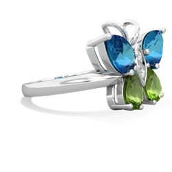 London Topaz Butterfly 14K White Gold ring R2215