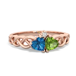 London Topaz Heart To Heart Braid 14K Rose Gold ring R5870