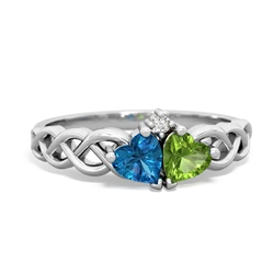 London Topaz Heart To Heart Braid 14K White Gold ring R5870