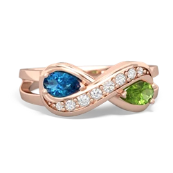 London Topaz Diamond Infinity 14K Rose Gold ring R5390