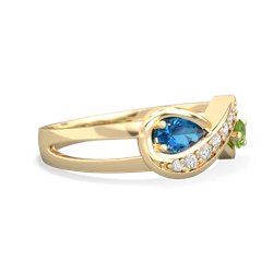 London Topaz Diamond Infinity 14K Yellow Gold ring R5390