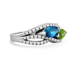 London Topaz Diamond Rivers 14K White Gold ring R3070