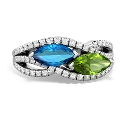 London Topaz Diamond Rivers 14K White Gold ring R3070